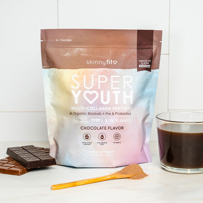 SkinnyFit Super Youth Plus Multi-Collagen Peptides Chocolate Flavor Collagen NEW Skinny Fit Skinnyfit