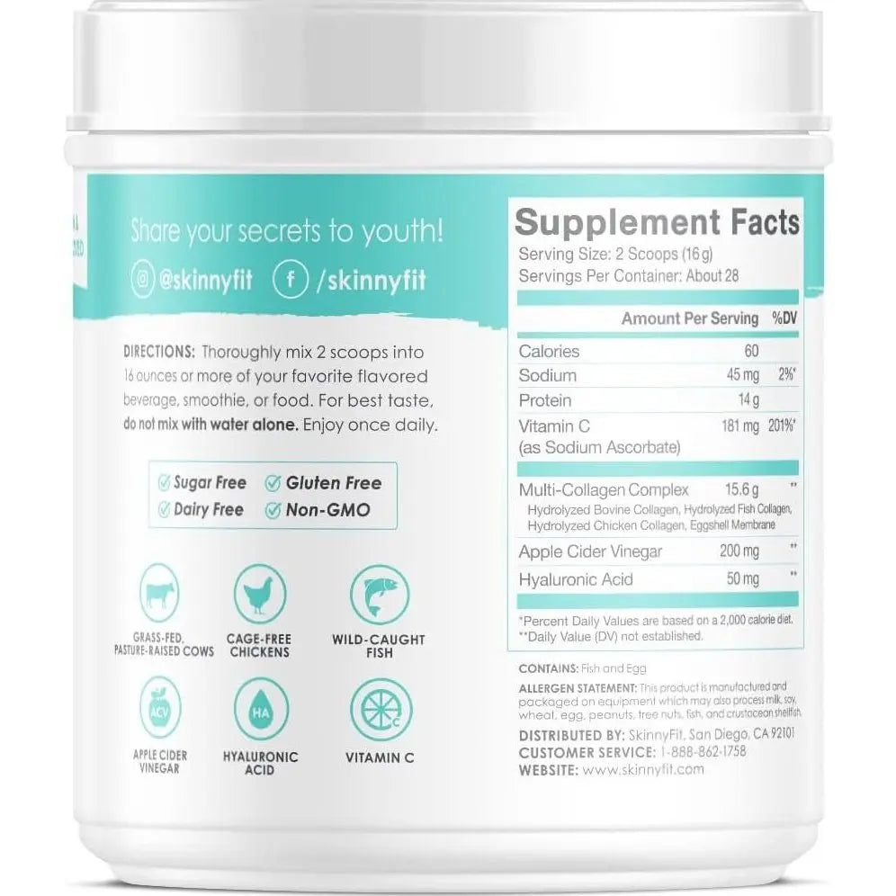 SkinnyFit Super Youth Plus Multi-Collagen Peptides Unflavored Collagen NEW Skinny Fit Skinnyfit