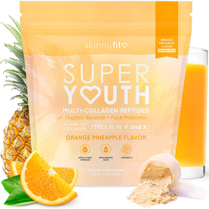 SkinnyFit Super Youth Multi-Collagen Peptides Orange Pineapple NEW Skinny Fit Skinnyfit