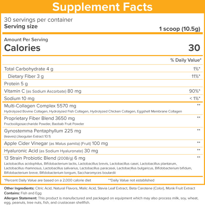 SkinnyFit Super Youth Multi-Collagen Peptides Orange Pineapple NEW Skinny Fit Skinnyfit